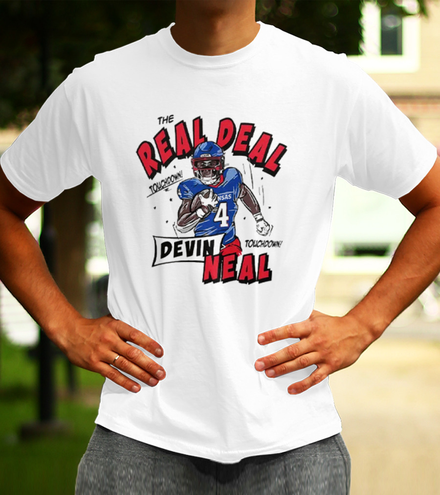 The Real Deal Devin Neal Kansas Touchdown Jayhawks T-Shirt