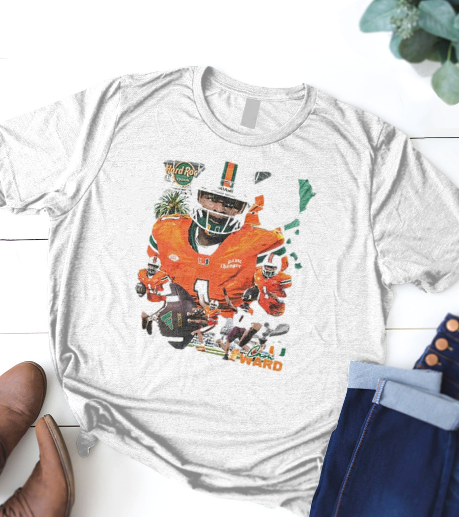 Cam Ward Miami Hurricanes Hard Rock Stadium Football T-Shirt