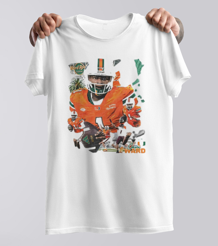 Cam Ward Miami Hurricanes Hard Rock Stadium Football T-Shirt