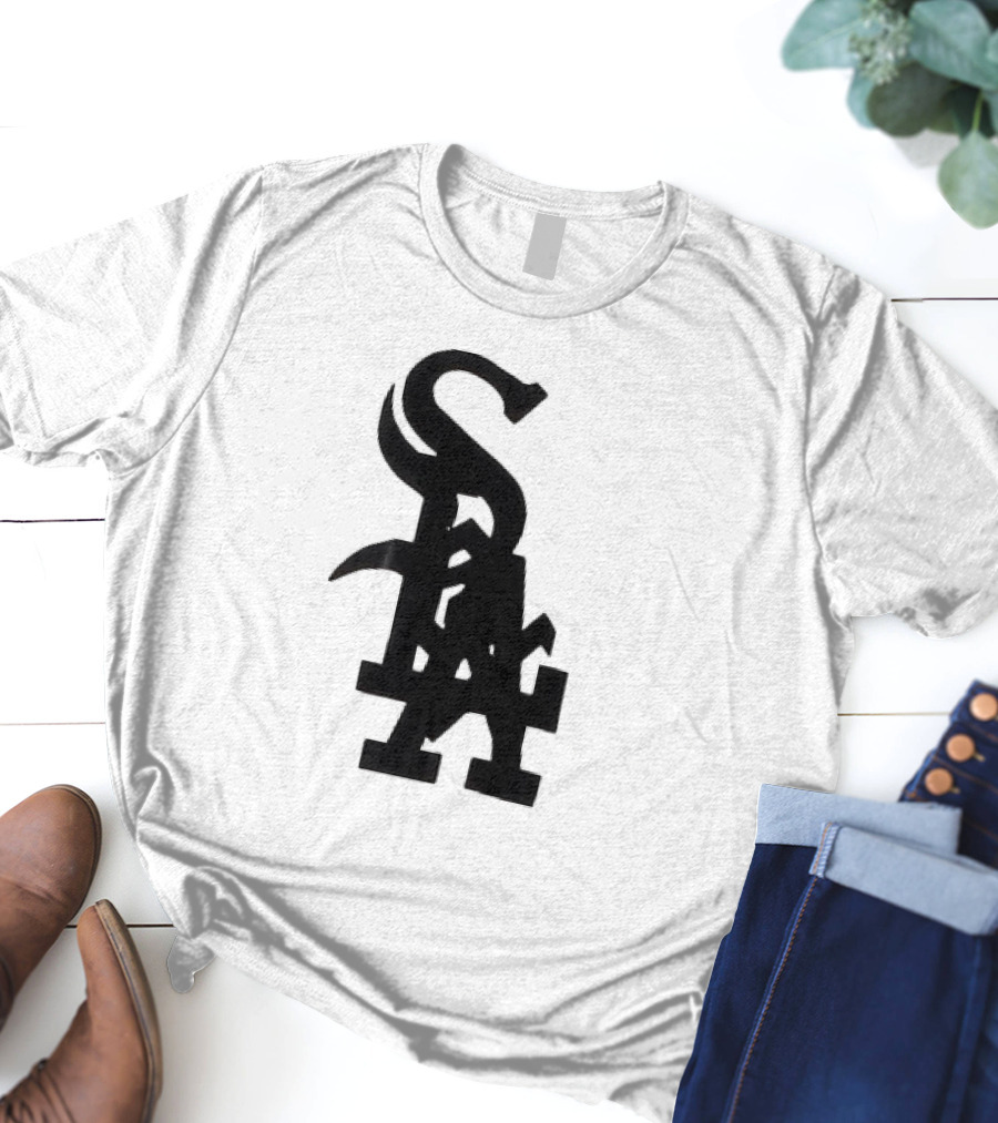 Chicago White Sox And Los Angeles Dodgers Logo Combination T-Shirt