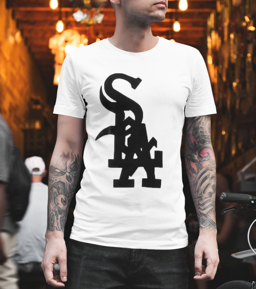 Chicago White Sox And Los Angeles Dodgers Logo Combination T-Shirt