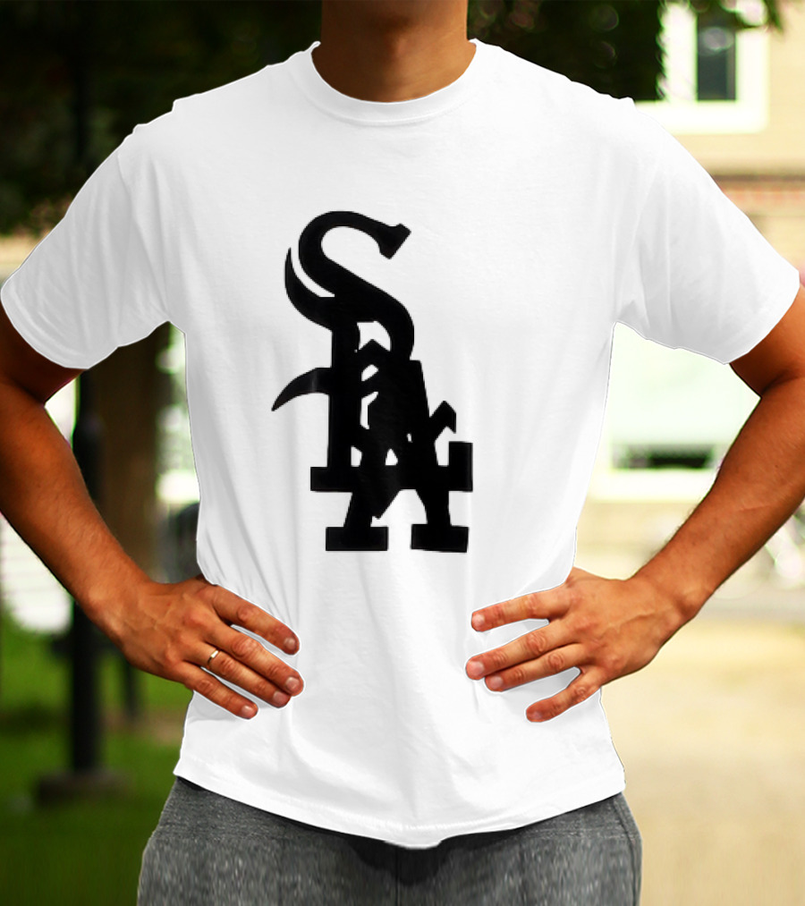 Chicago White Sox And Los Angeles Dodgers Logo Combination T-Shirt