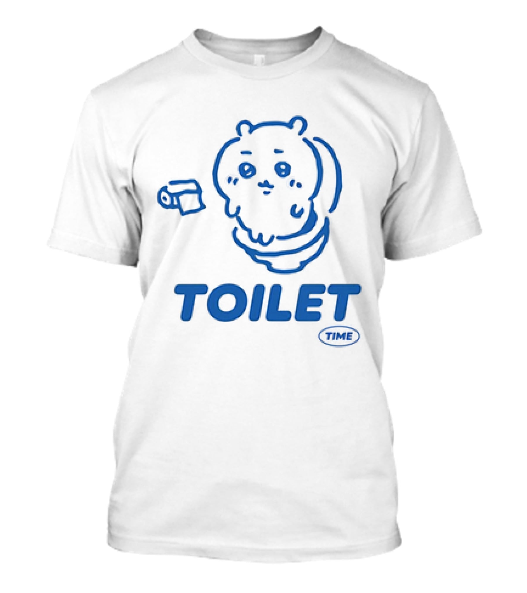 Chiikawa Toilet Time Cute Character With Toilet Paper T-Shirt