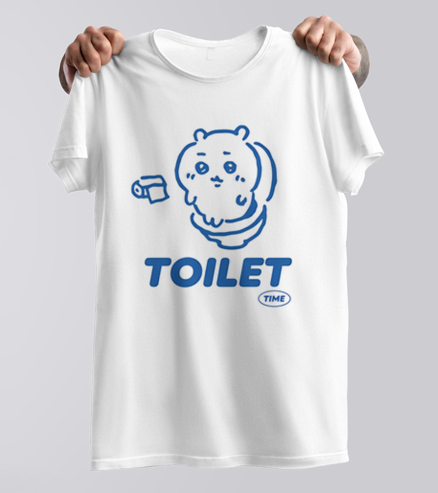Chiikawa Toilet Time Cute Character With Toilet Paper T-Shirt