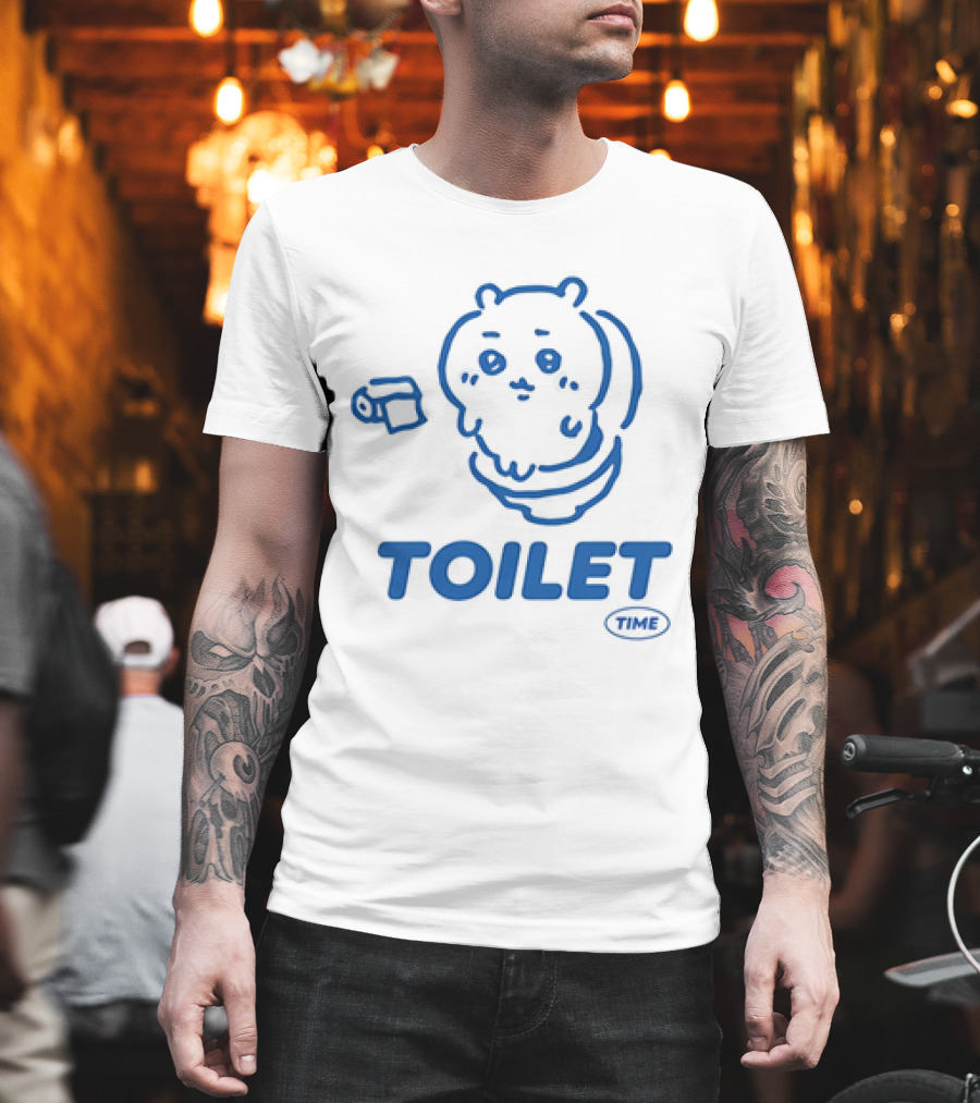 Chiikawa Toilet Time Cute Character With Toilet Paper T-Shirt