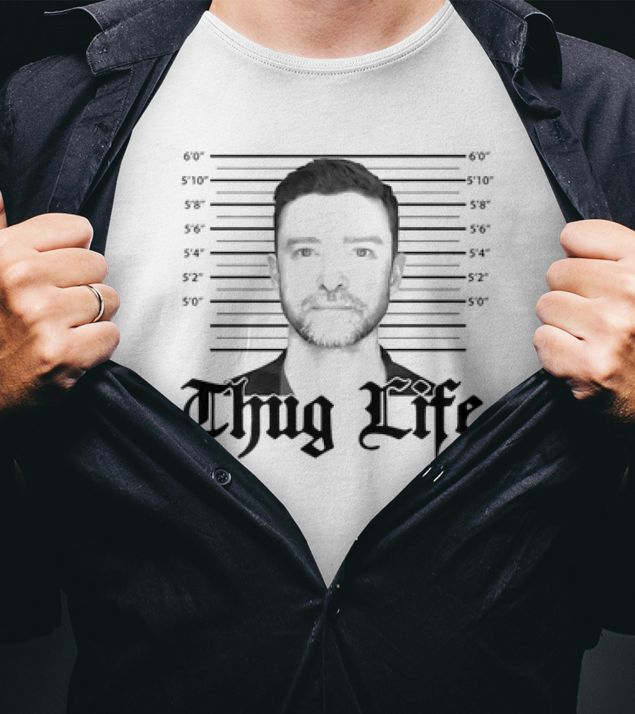 Thug Life Justin Timberlake Mugshot T-Shirt
