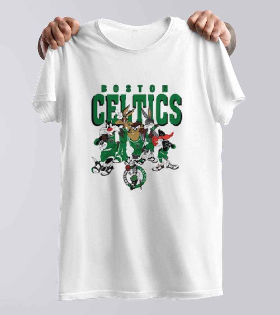 Boston Celtics Looney Tunes Characters NBA Collaboration T-Shirt