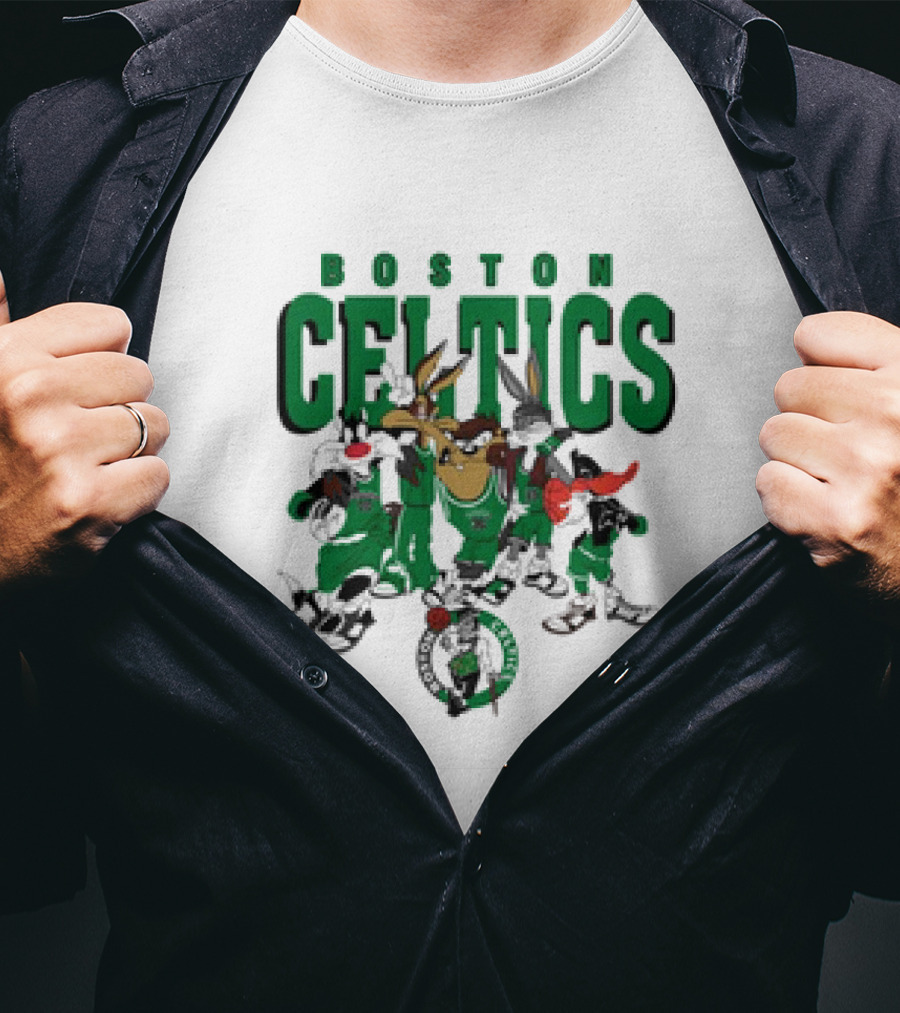 Boston Celtics Looney Tunes Characters NBA Collaboration T-Shirt