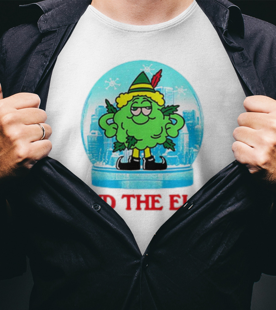 Bud The Elf Christmas Snow Globe Scene T-Shirt