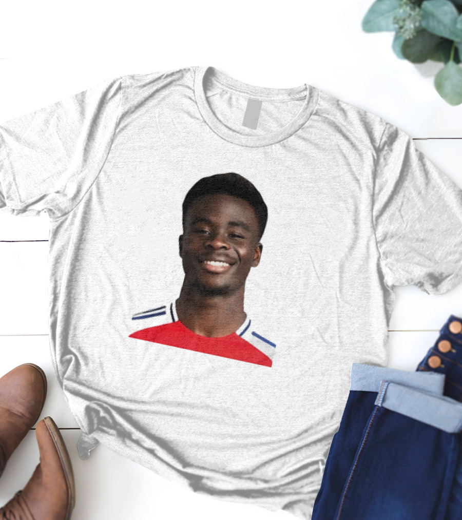 Bukayo Saka Arsenal F.C. Player Icon With Red Jersey T-Shirt
