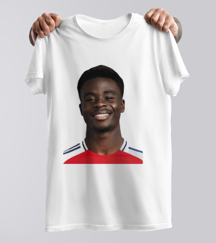 Bukayo Saka Arsenal F.C. Player Icon With Red Jersey T-Shirt