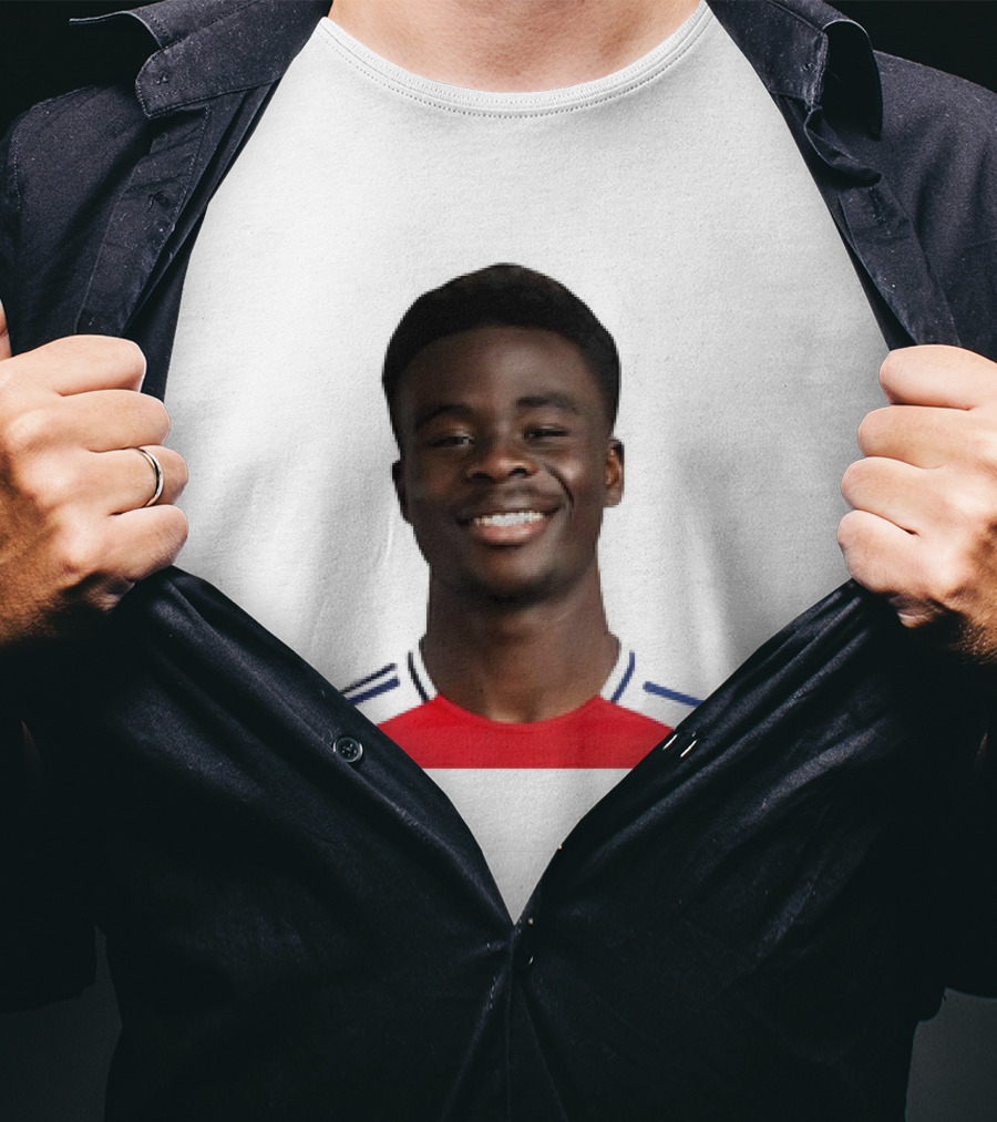 Bukayo Saka Arsenal F.C. Player Icon With Red Jersey T-Shirt