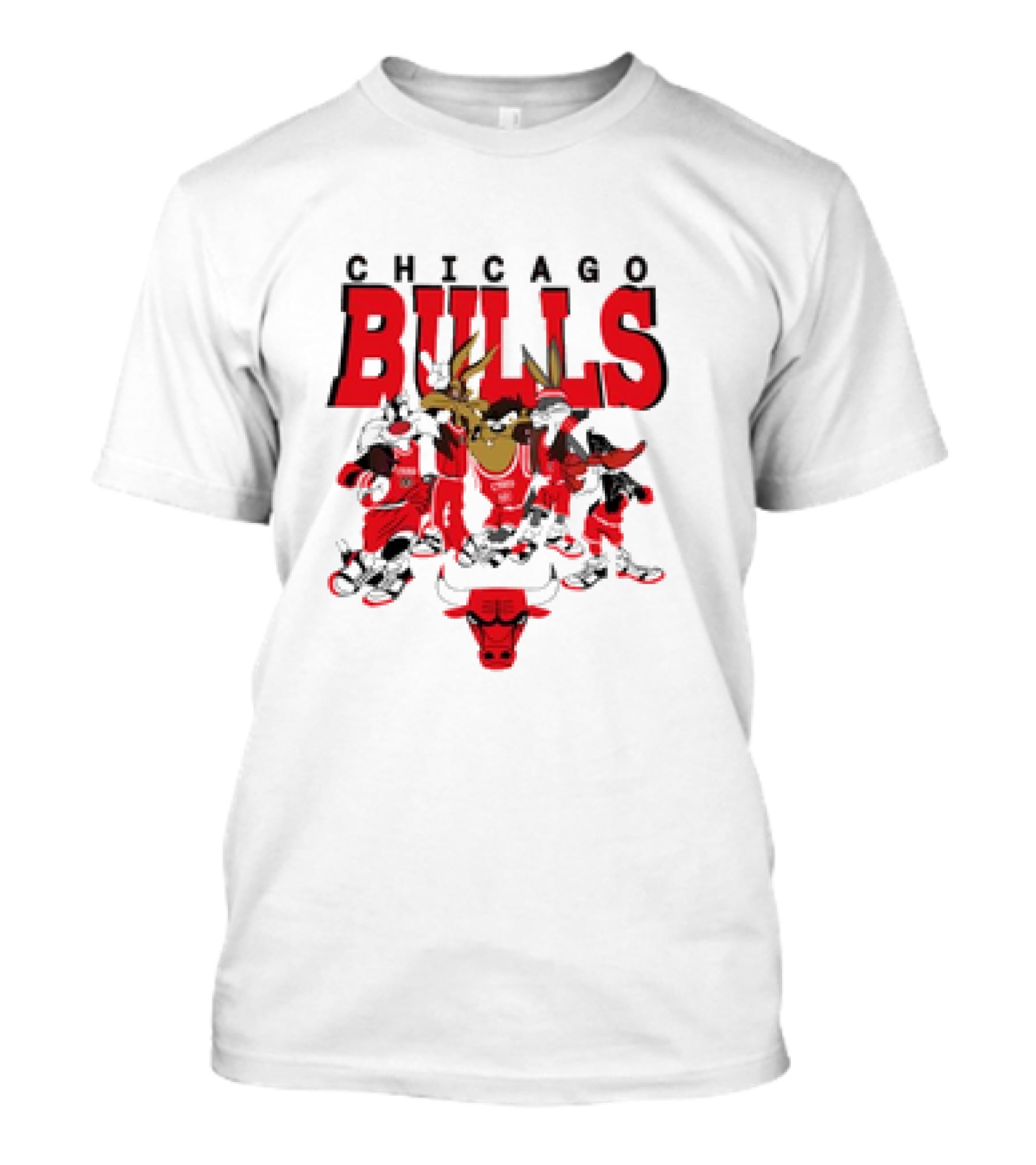 Chicago Bulls Looney Tunes NBA Basketball Cartoon Characters T-Shirt