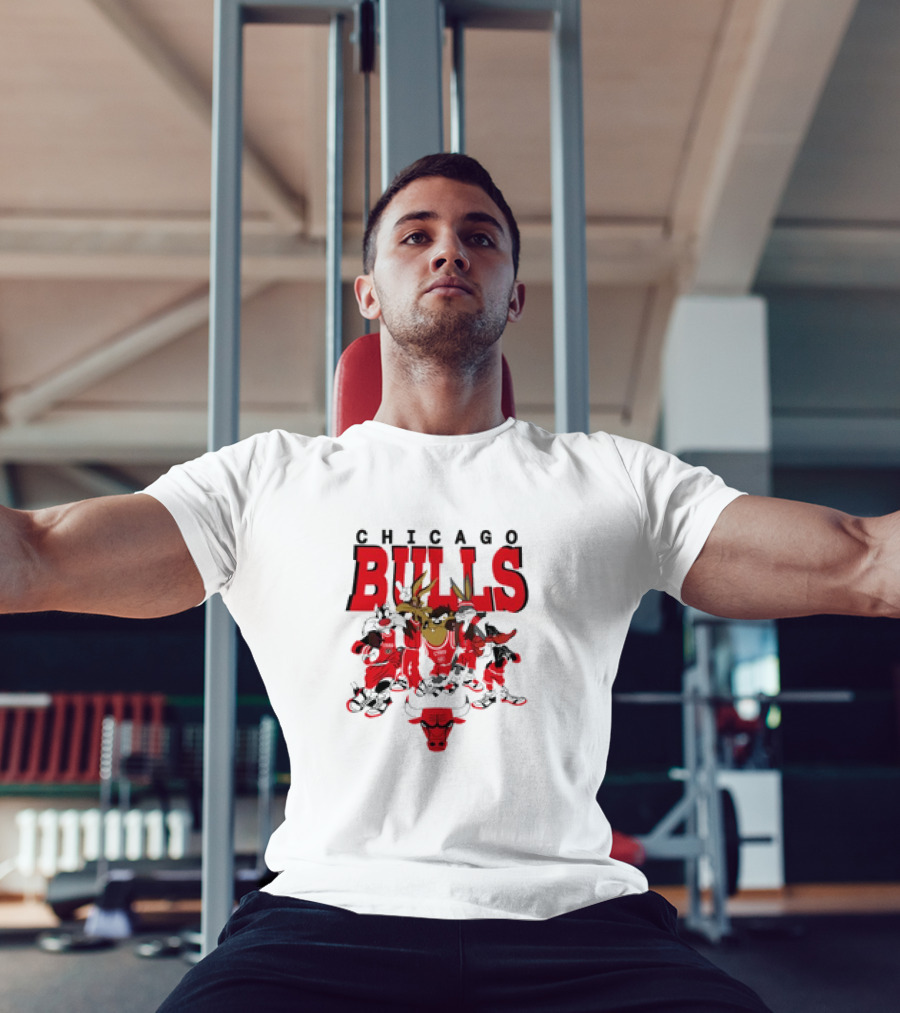 Chicago Bulls Looney Tunes NBA Basketball Cartoon Characters T-Shirt
