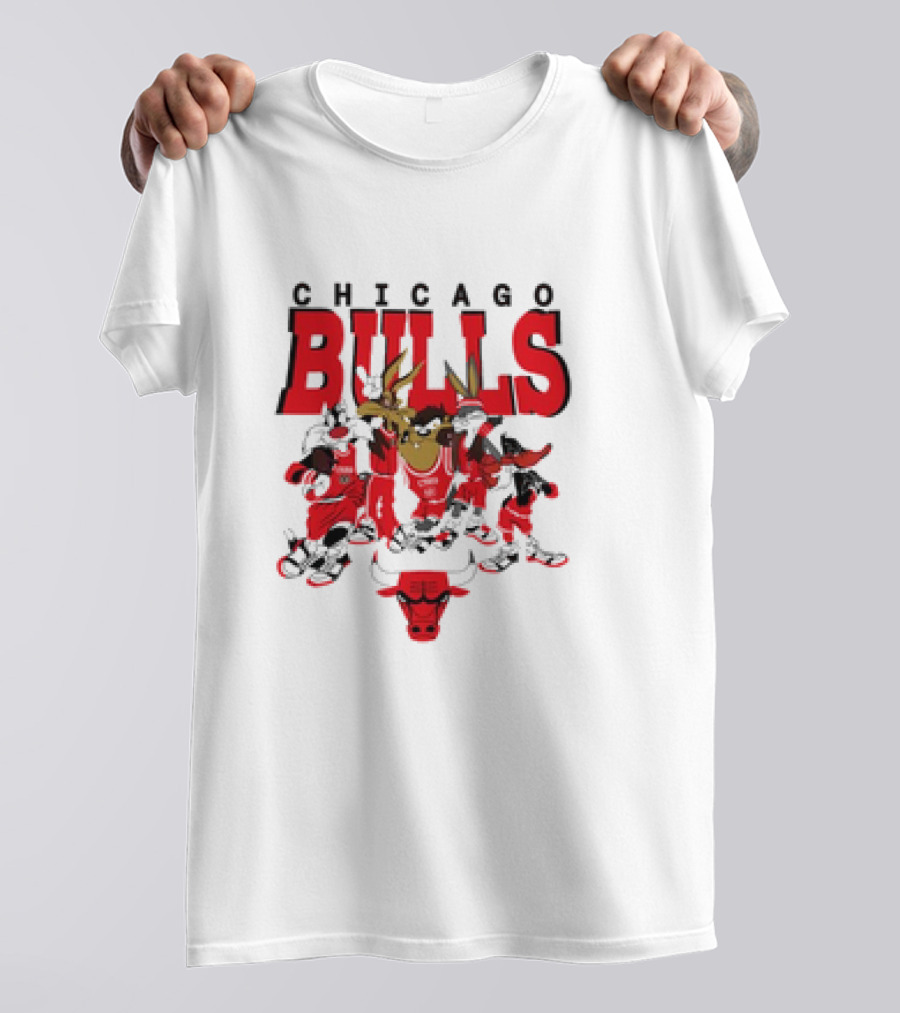Chicago Bulls Looney Tunes NBA Basketball Cartoon Characters T-Shirt
