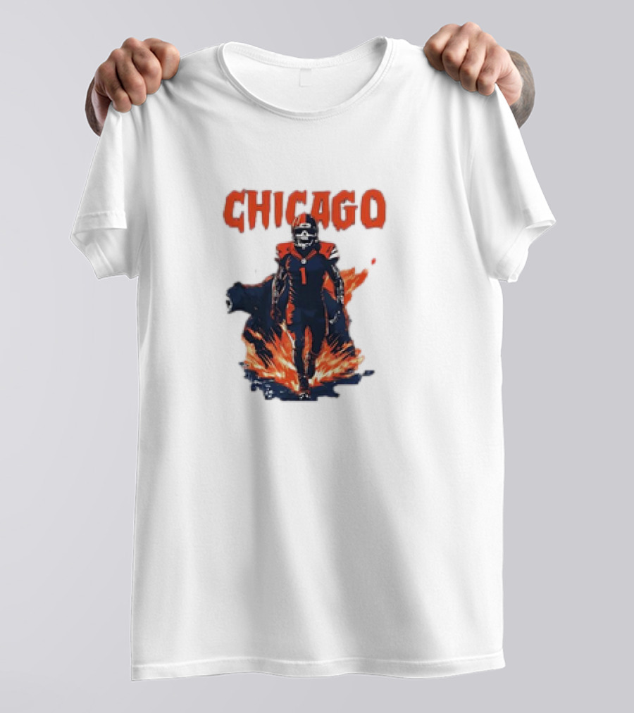 Chicago Bears NFL Fire And Football Fan Gear T-Shirt