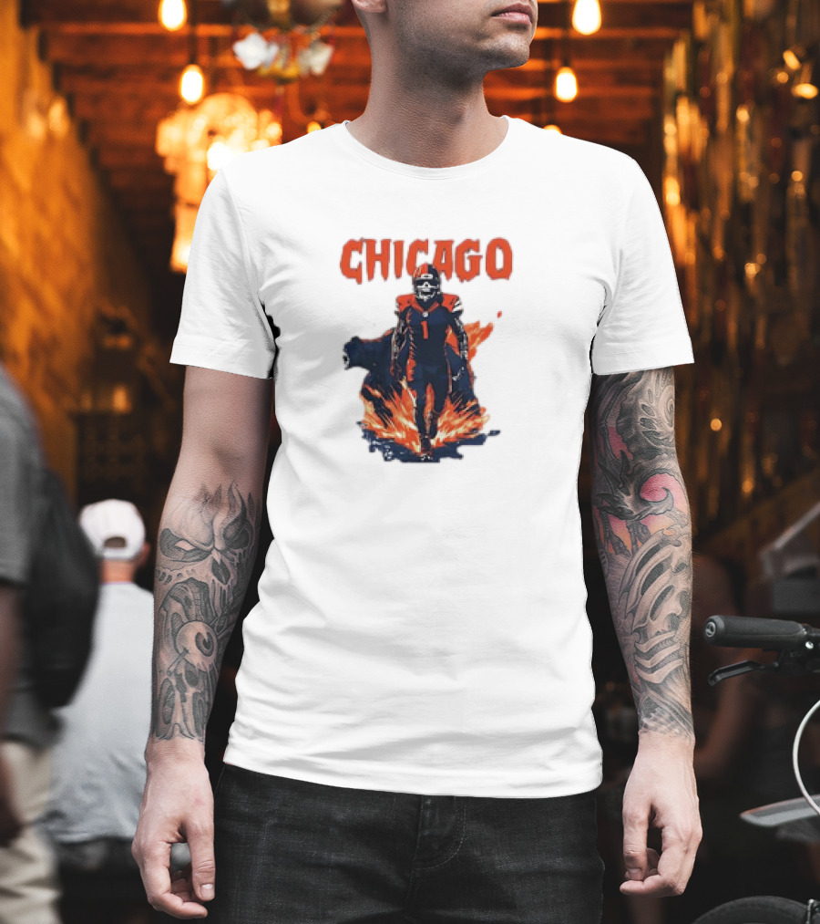 Chicago Bears NFL Fire And Football Fan Gear T-Shirt