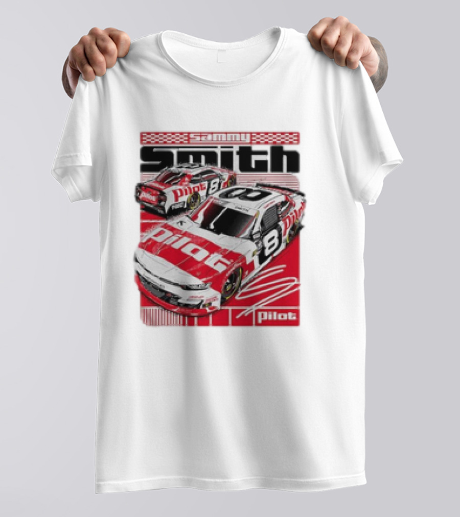 Sammy Smith #8 Pilot Racing Car JR Motorsports Red And White T-Shirt