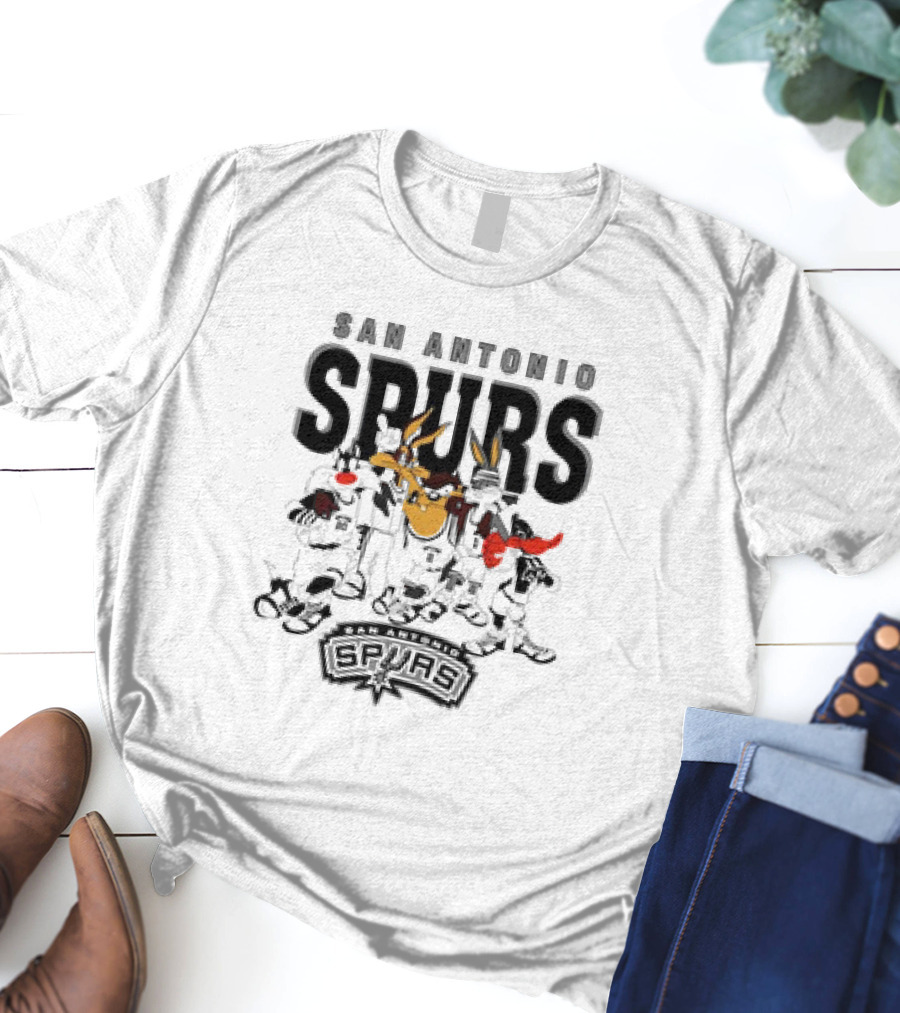 San Antonio Spurs Looney Tunes NBA Basketball Characters T-Shirt