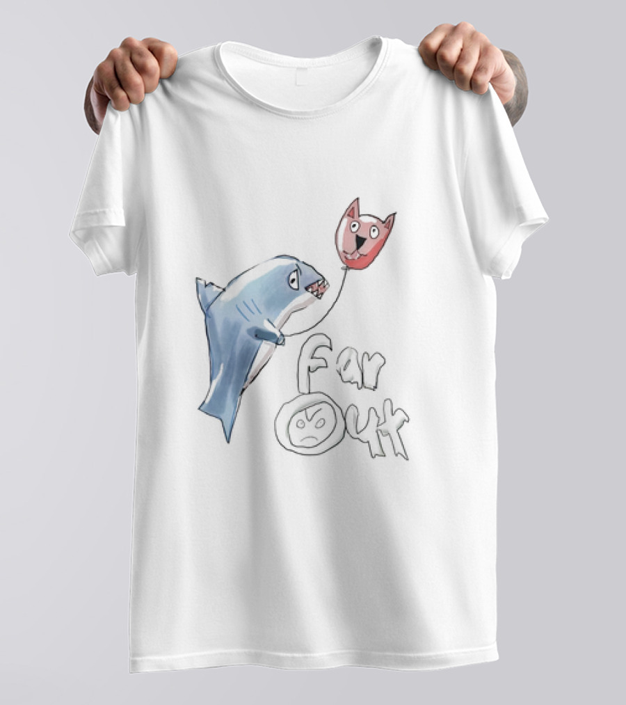 Shark With Cat Balloon Far Out T-Shirt