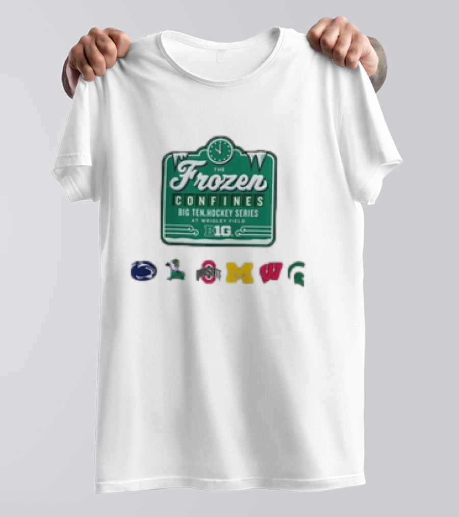 The Frozen Confines Big Ten Hockey Series At Wrigley Field 2025 Penn State Notre Dame Ohio State Michigan Wisconsin Michigan State T-Shirt