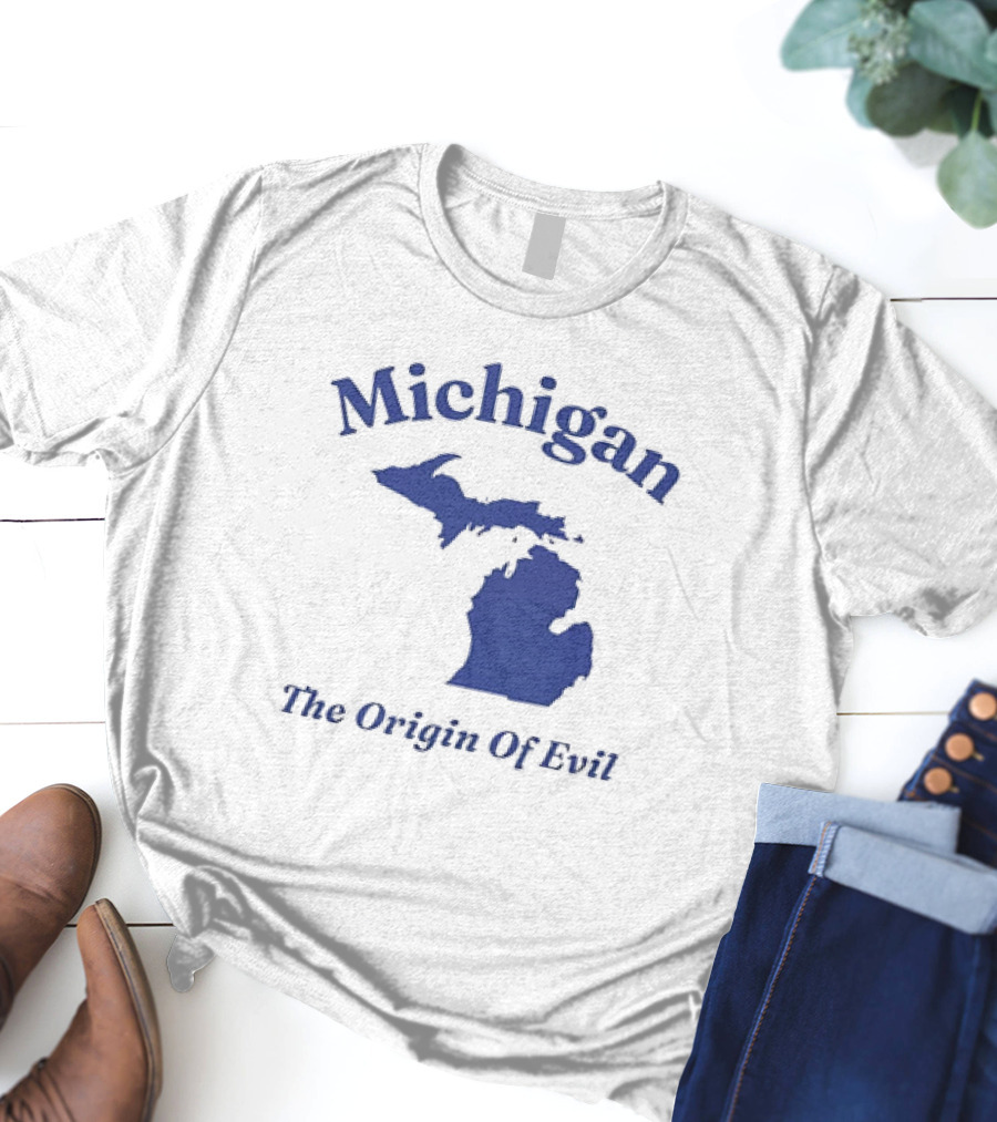 Michigan The Origin Of Evil Map T-Shirt