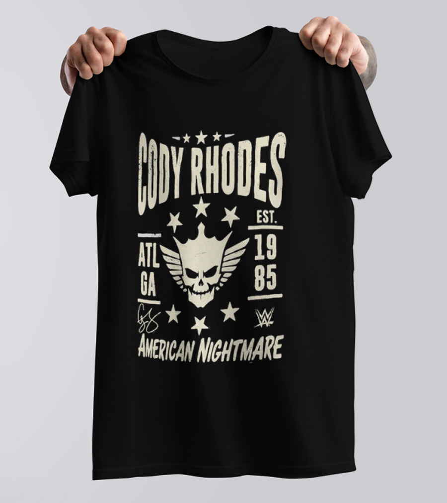 Cody Rhodes American Nightmare Est 1985 ATL GA WWE Signature T-Shirt