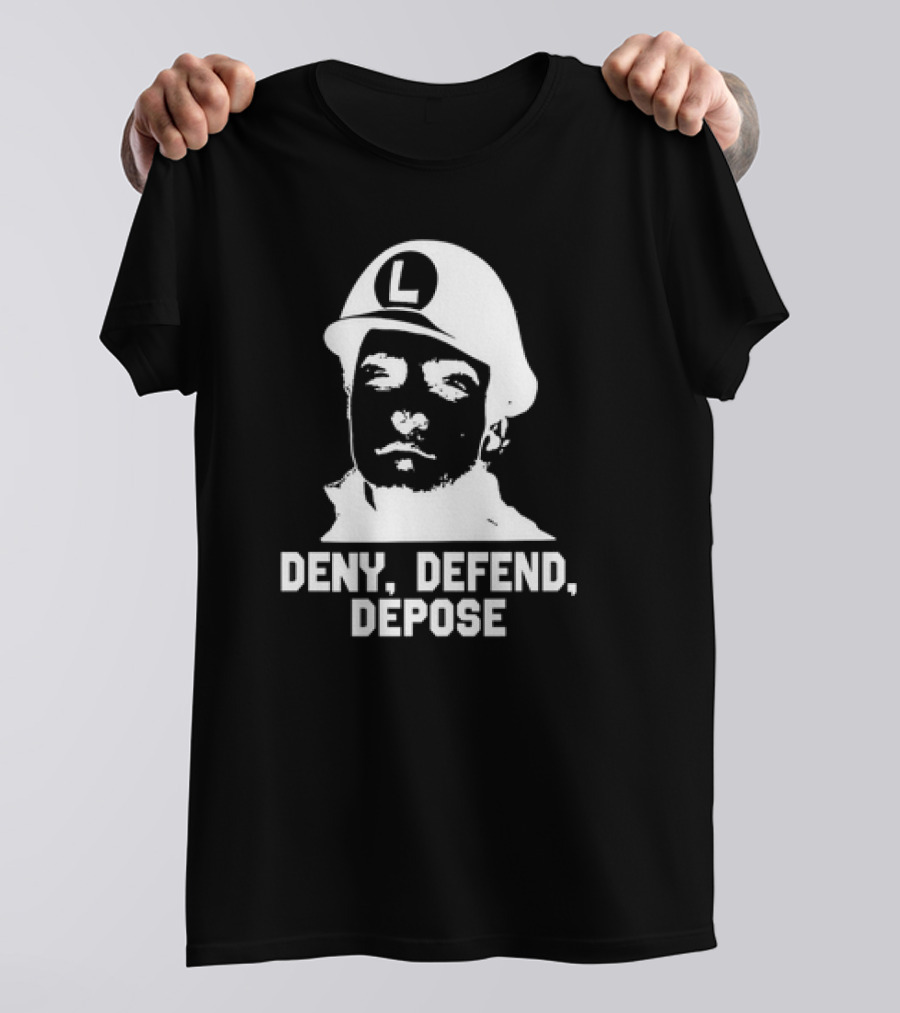 Luigi Mangione L Icon Deny Defend Depose Super Mario Hat T-Shirt