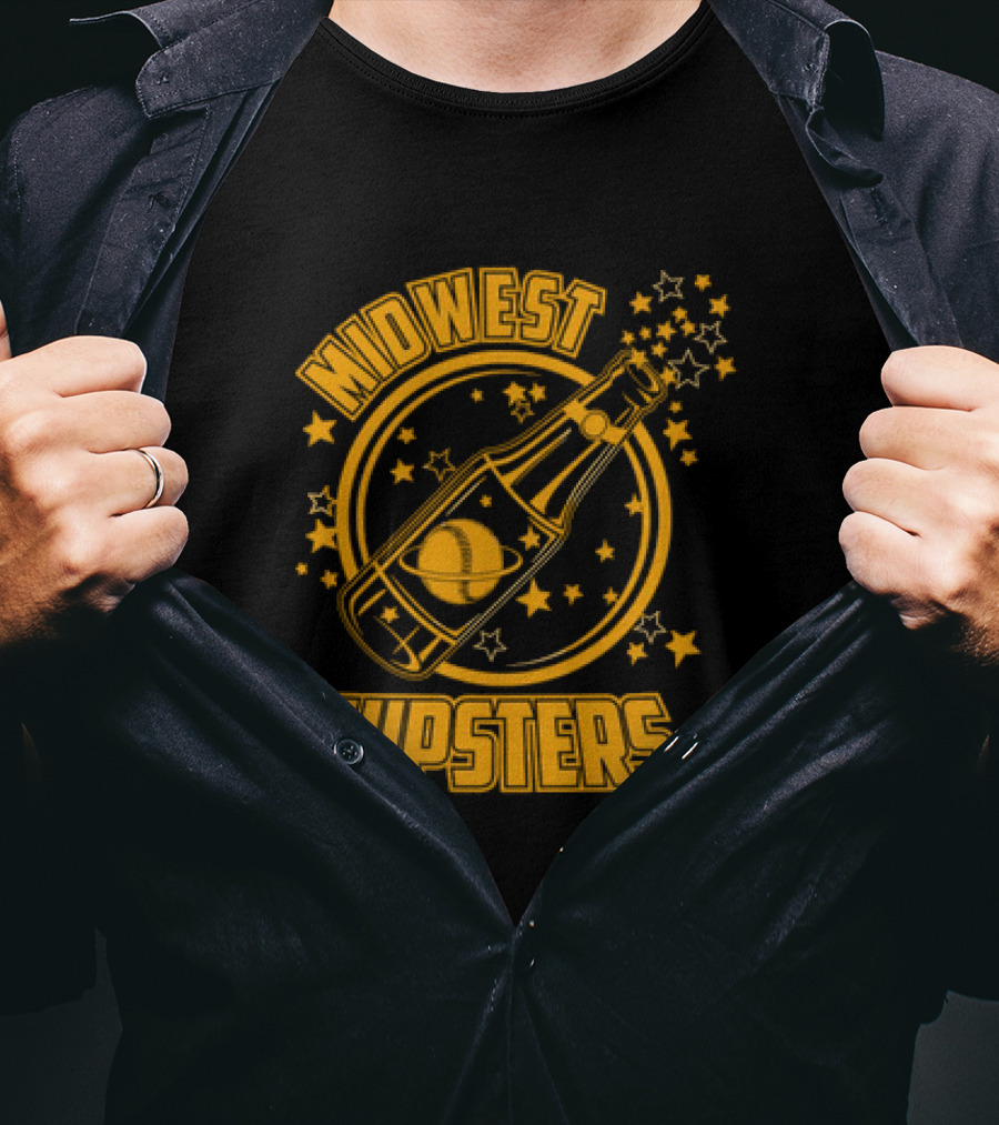 Midwest Hipsters Bottle With Stars And Rings T-Shirt