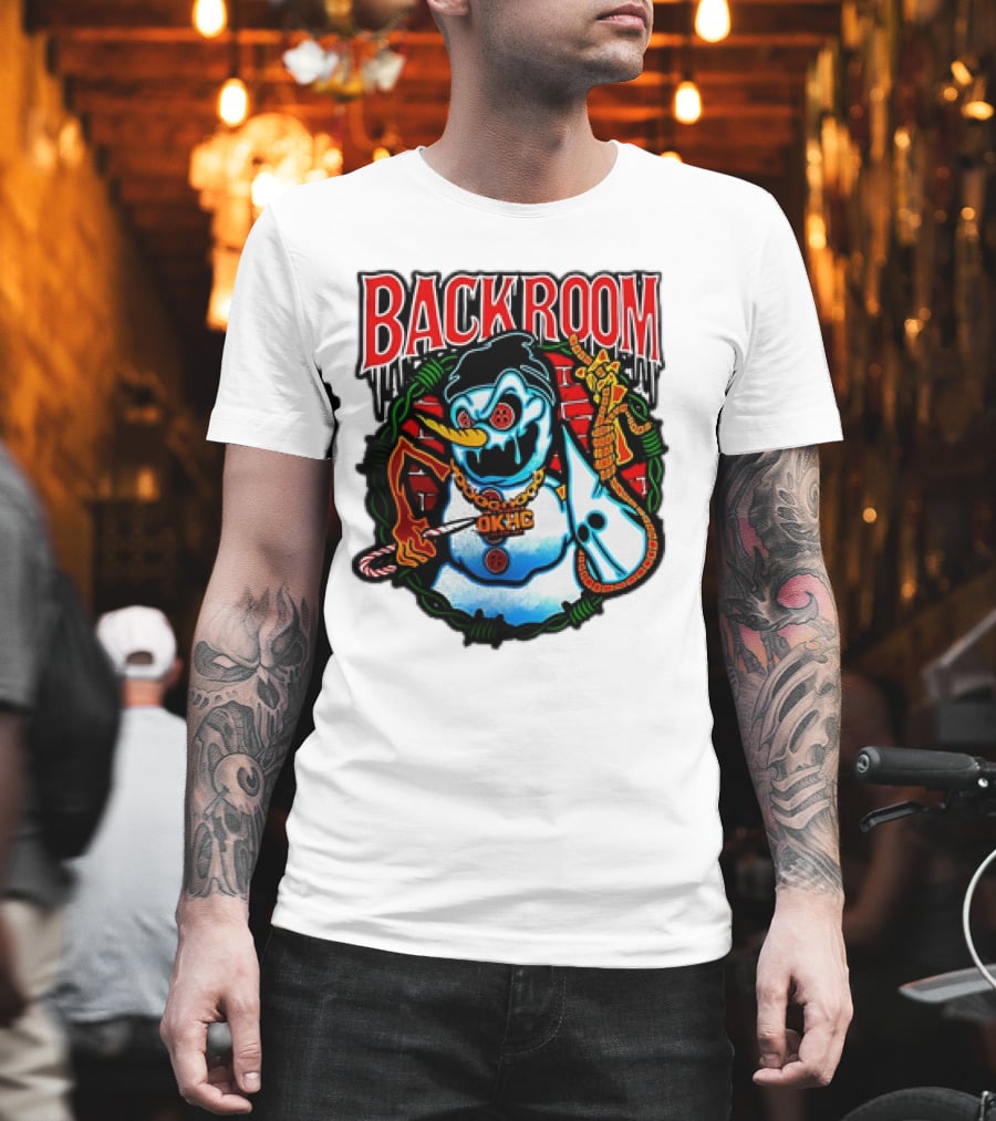 Backroom OKHC Hardcore Snowman Holiday T-Shirt