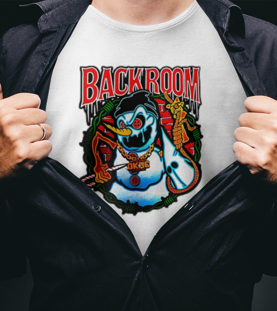 Backroom OKHC Hardcore Snowman Holiday T-Shirt