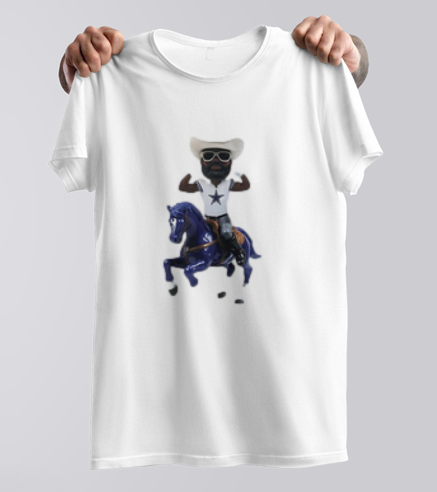 Dallas Cowboys Bobblehead With Cowboy Hat Riding Horse T-Shirt