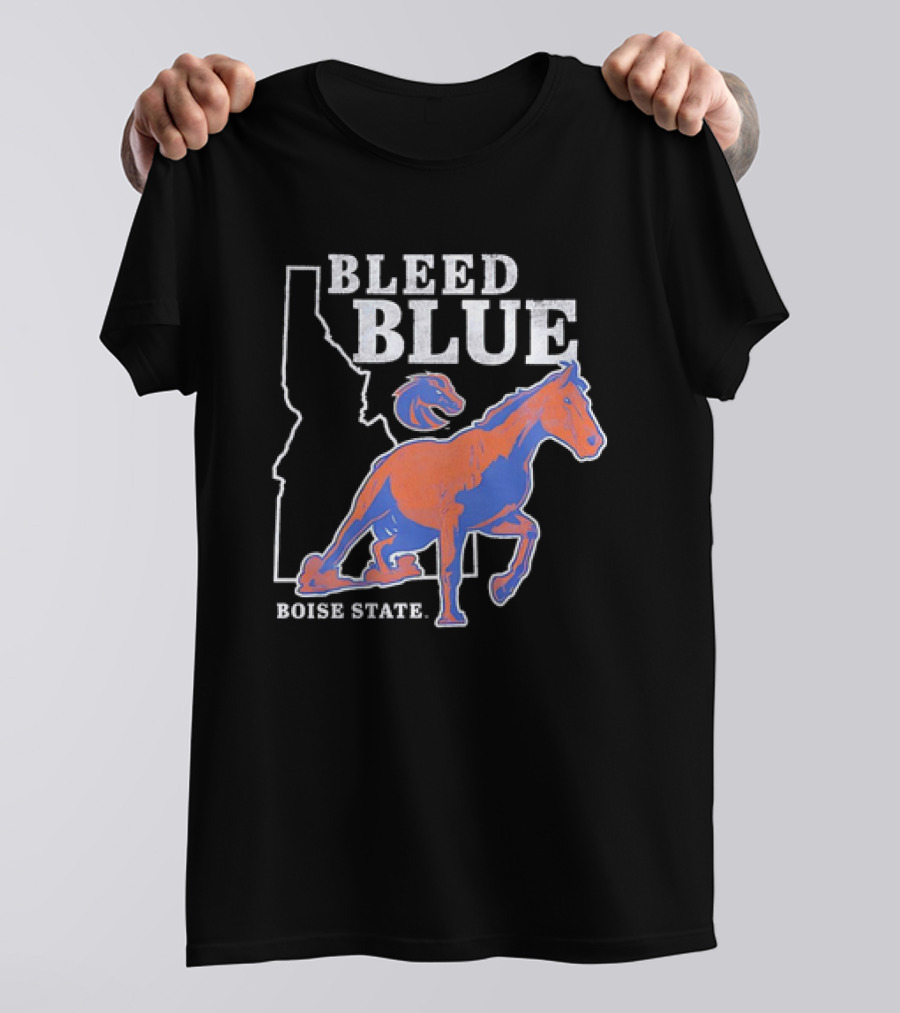 Bleed Blue Boise State Broncos Vintage Logo Idaho T-Shirt