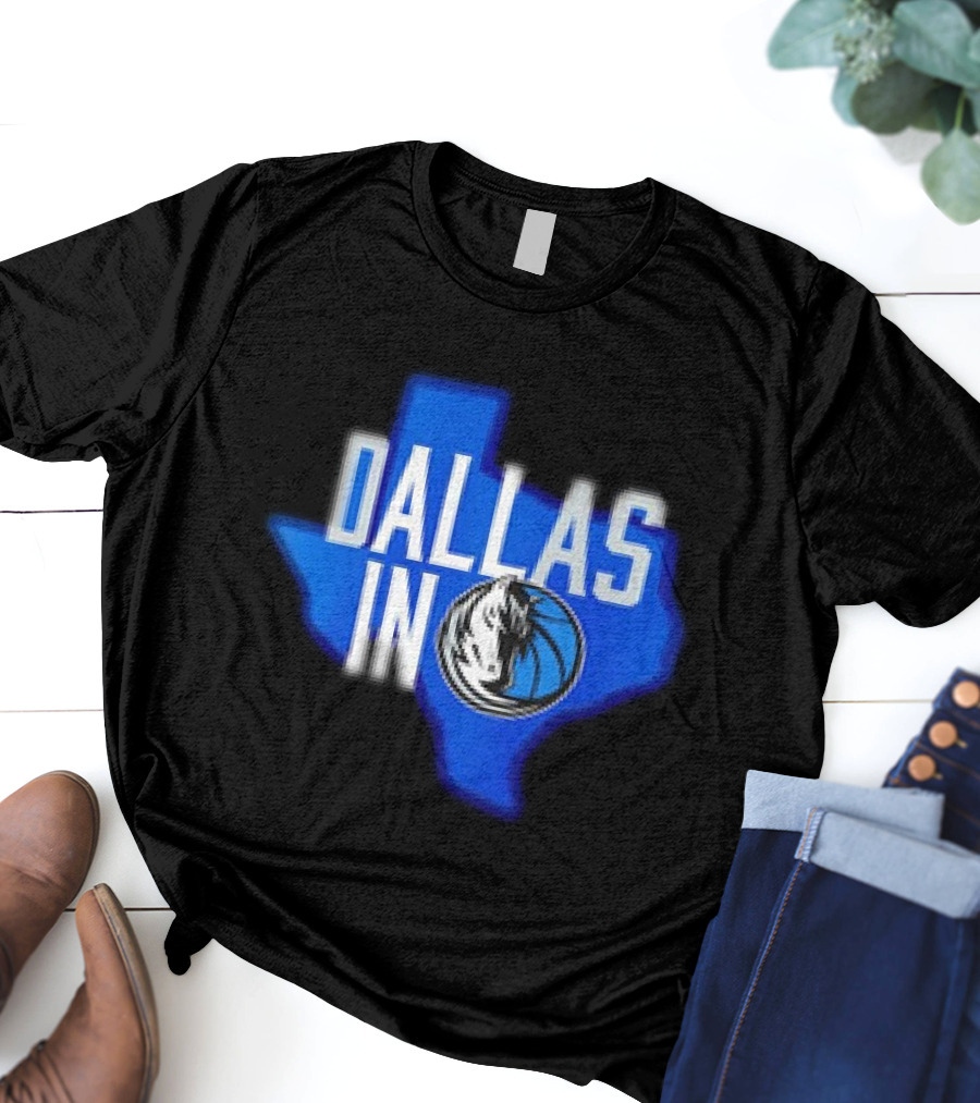 Dallas Mavericks Logo Texas Map Background DALLAS IN T-Shirt