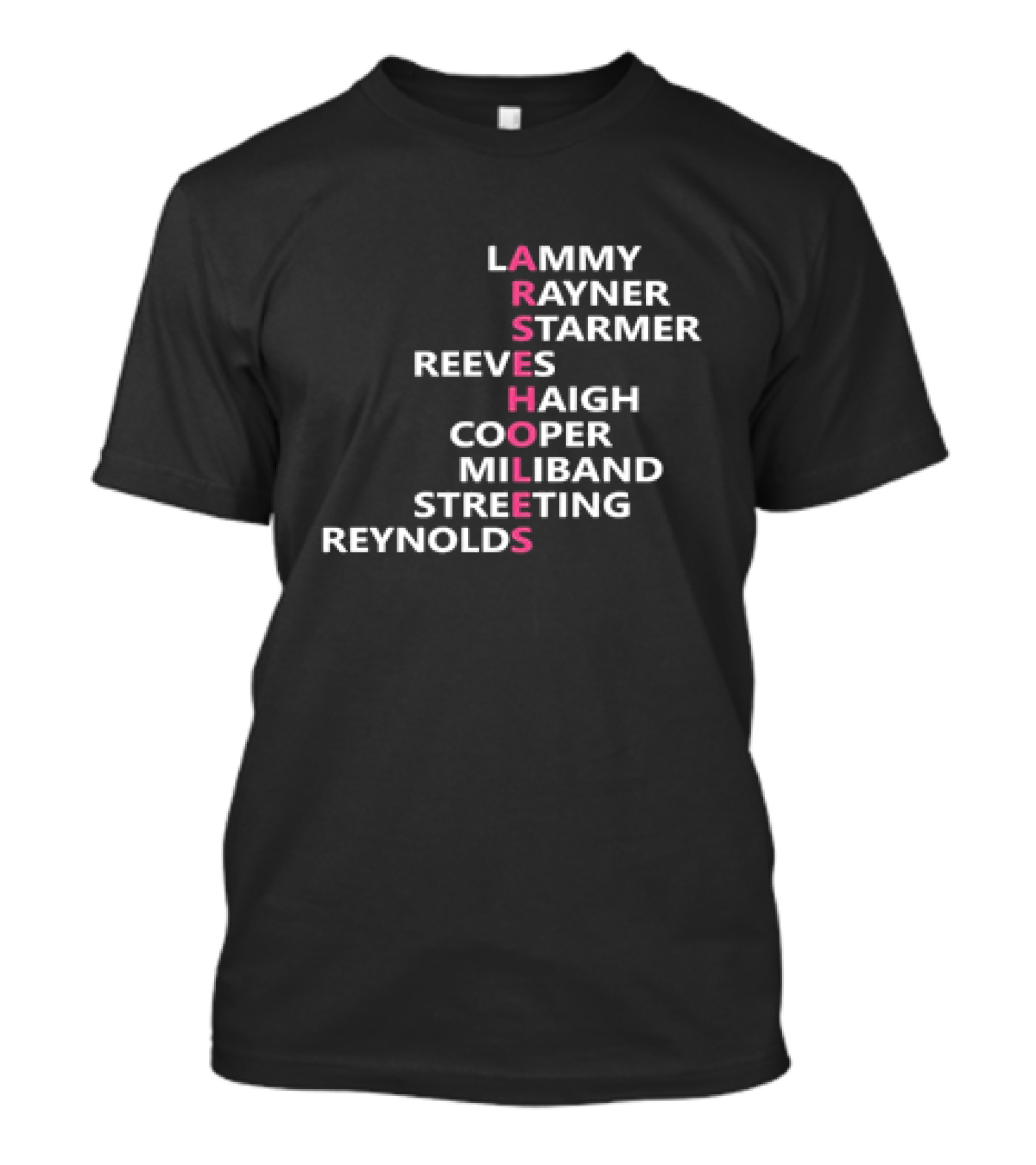 ARSEHOLES Lammy Rayner Starmer Reeves Haigh Cooper Miliband Streeting Reynolds T-Shirt