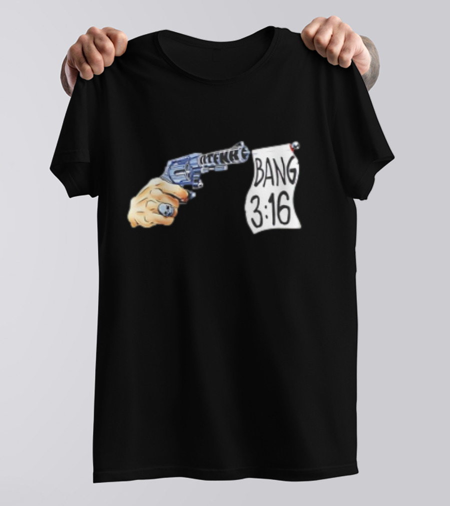 Bang 3 16 Off The Rope Gun Cartoon T-Shirt