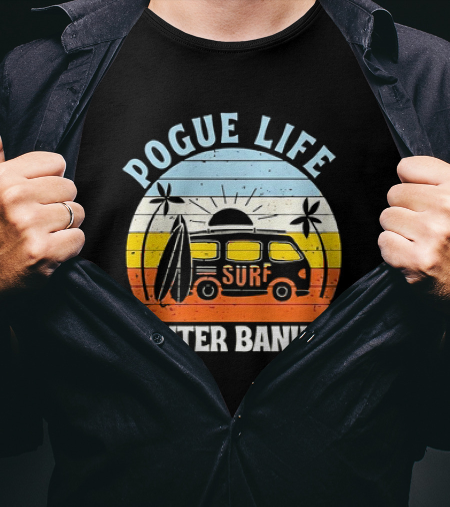 Pogue Life Outer Banks Surf Van Sunset Vintage T-Shirt