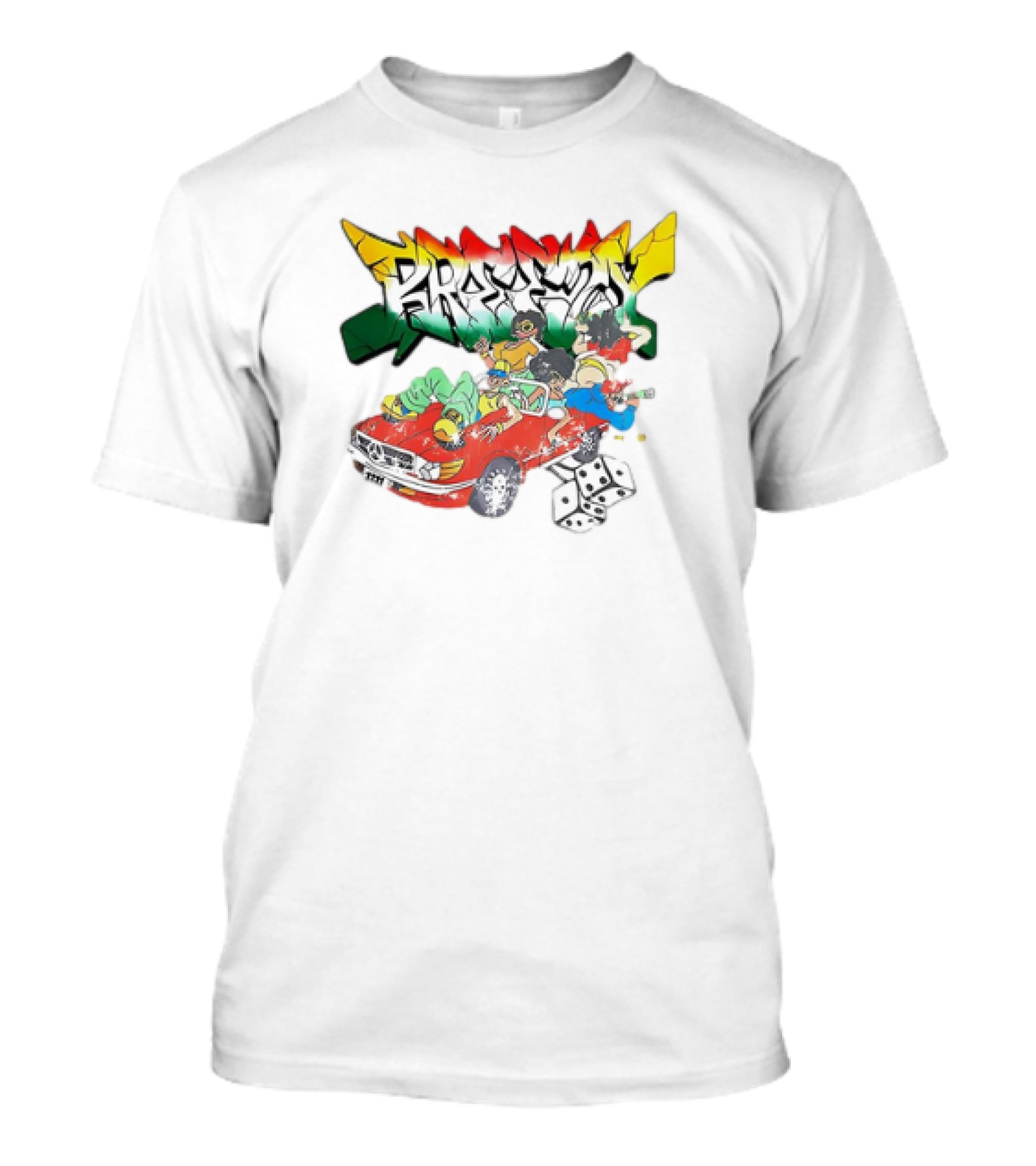 Breezy South Africa Cartoon Car Dice T-Shirt