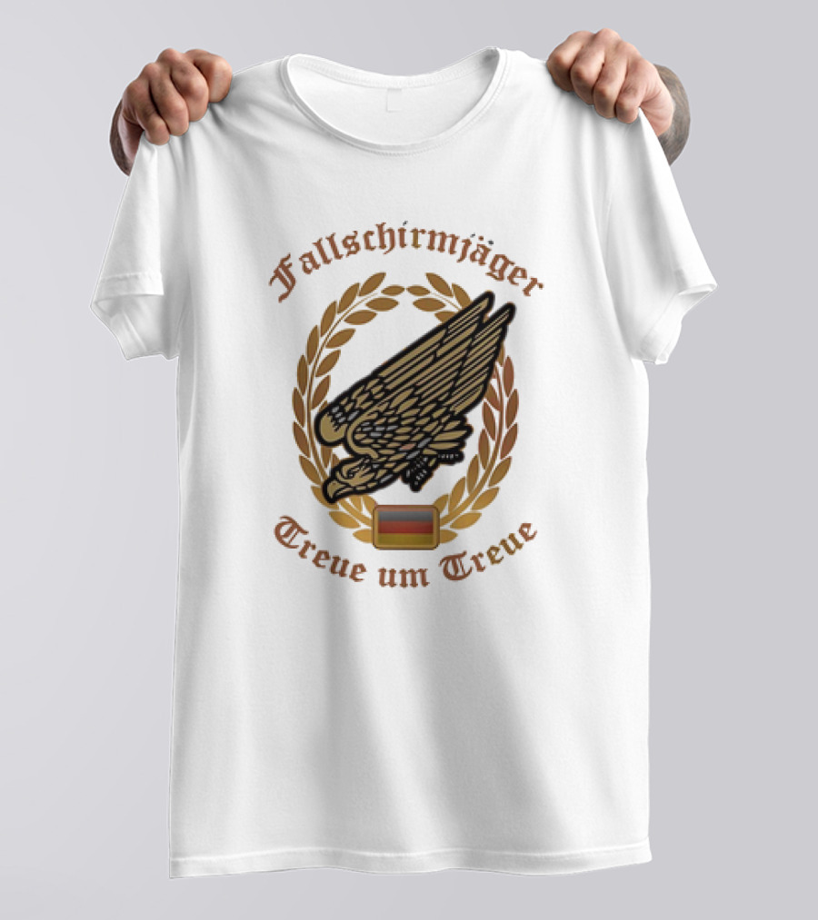 Fallschirmjäger Treue Um Treue Laurel Wreath Badge With Germany Flag T-Shirt