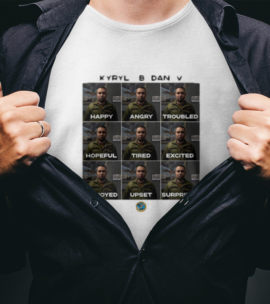 KYRYLO BUDANOV Happy Angry Troubled Hopeful Tired Excited Annoyed Upset Surprised Emotions T-Shirt