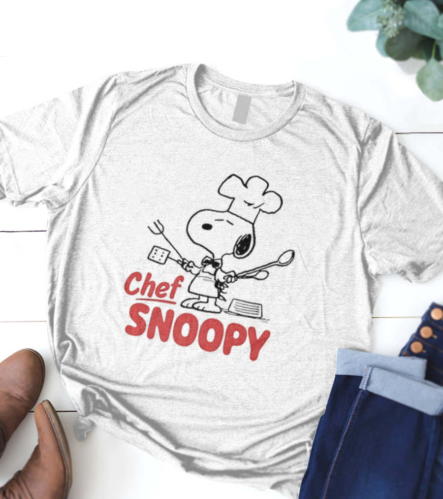 Peanuts Chef Snoopy Cooking Cartoon Character T-Shirt