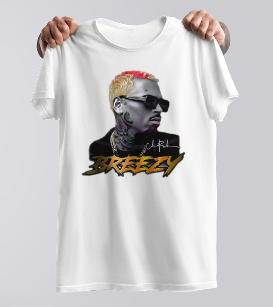 Breezy Chris Brown Signature Style With Sunglasses And Blonde Hair T-Shirt