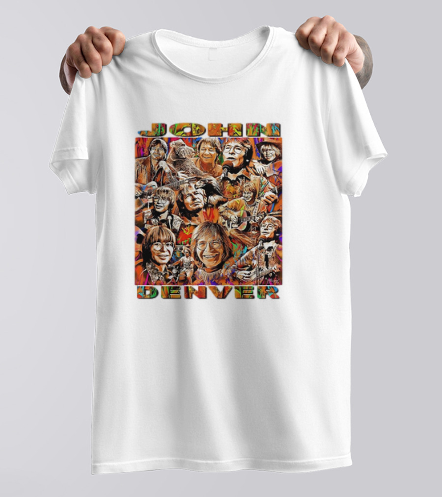 John Denver Colorful Vintage Collage T-Shirt