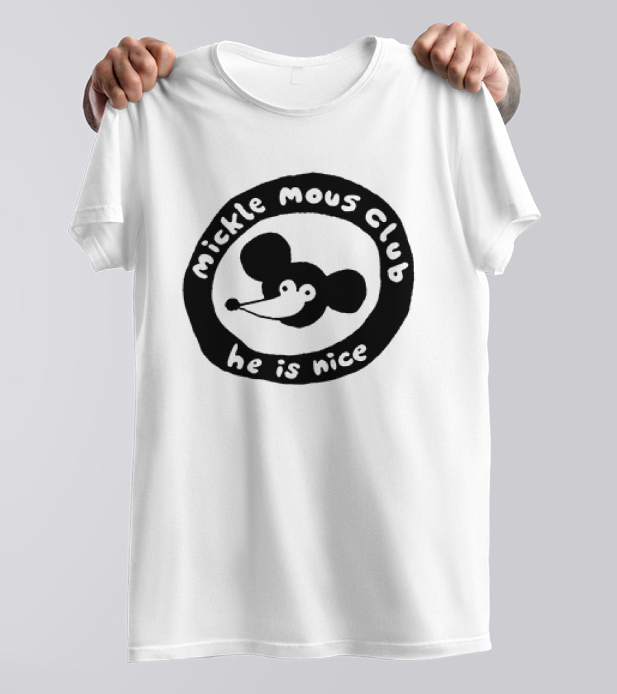 Mickle Mous Club He Is Nice Black And White Circle T-Shirt