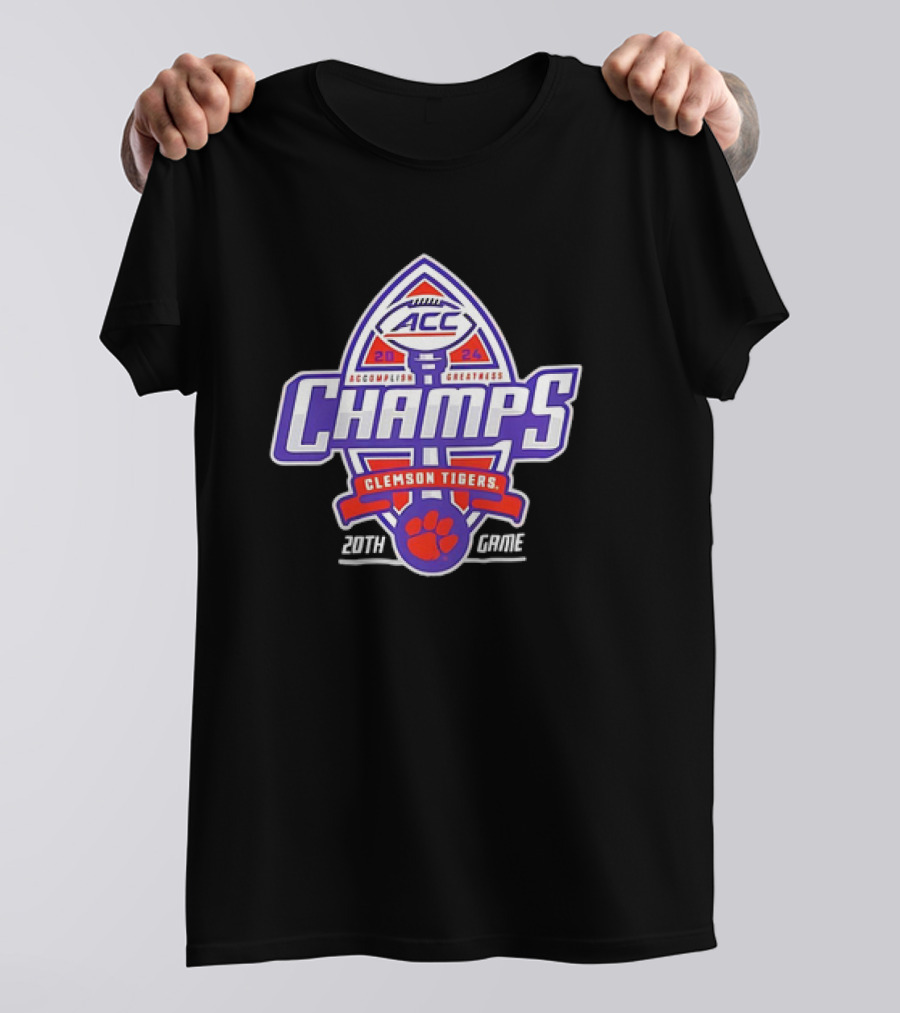 ACC Champs Clemson Tigers Accomplish Greatness 20th Game T-Shirt