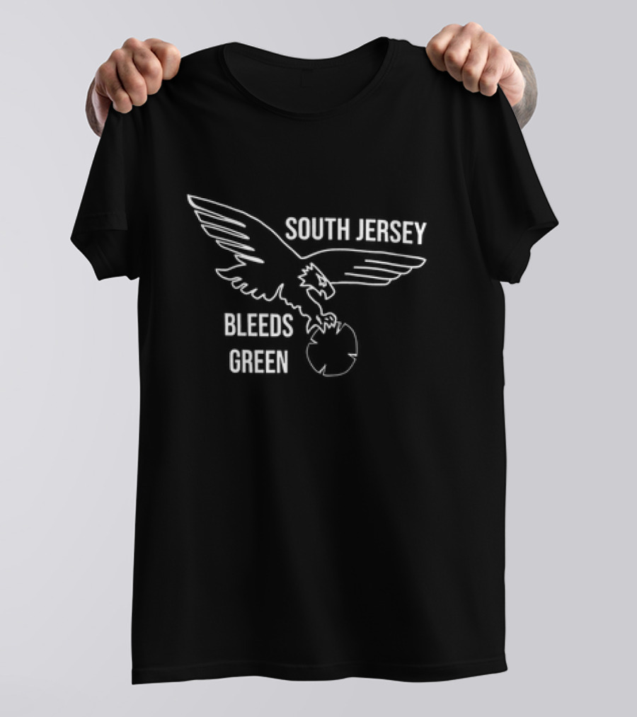 South Jersey Bleeds Green Eagle Football Passion T-Shirt