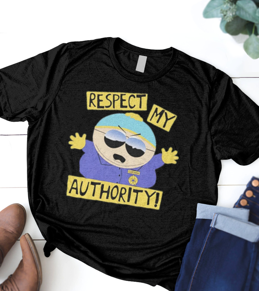 South Park Respect My Authority Cartman Police Badge Sunglasses T-Shirt