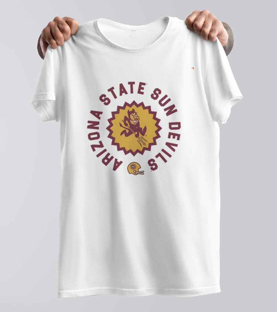 Arizona State Sun Devils Football Sunburst Sparky Helmet T-Shirt