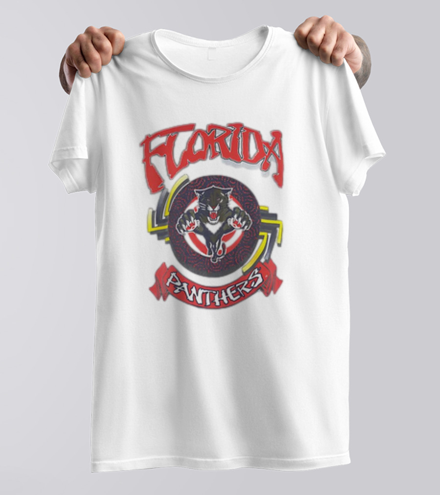Florida Panthers Bold Design Logo With Fierce Panther T-Shirt