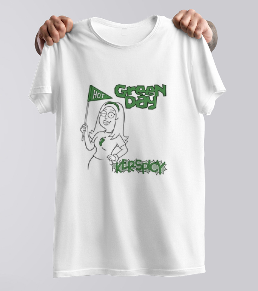 Green Day Hot Ker Spicy Banner Character T-Shirt